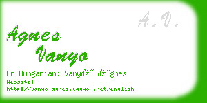 agnes vanyo business card